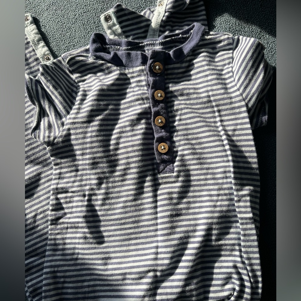 Burt’s Bees Blue Striped Romper